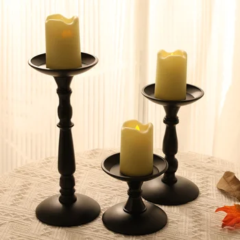 1 бр. Класическата украса на масата, Черен Железен Свещник за вечеря, начало декор, Свещник в Ретро стил