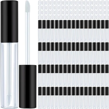 100 бр. пластмасови контейнери за блясък за устни Прозрачни мини-контейнери за блясък за балсам за устни за еднократна употреба