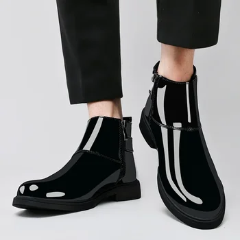 2023 нови Обувки за мъже; Мъжки обувки с катарама на колана; Модерен Мъжки Кожени Ботильоны С кръстосани шнур са С Високо качество С кръгло бомбе; Zapatos