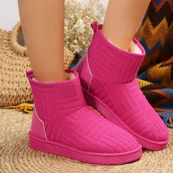 2024 Есенно-зимни Нови Кадифени Дамски обувки От Плюш В Дебела подметка С малките Пръсти, Дамски Ежедневни Топли и удобни Botas Mujer