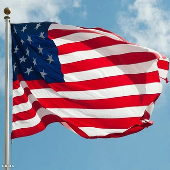 35.4X59 инча Бродирана Американски Флаг Ден на Независимостта Открит Флаг на САЩ Водоустойчив Найлон Вшитые Ленти Медни Люверсы 90*150 см