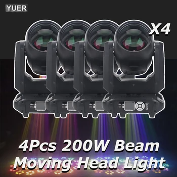 4 бр./лот YUER 200W LED Moving Head Light Beam Spot 18 Въртящи се Призми Dj Dmx Stage Light Light Effect и Дискотека с Dj, Бар Сватбен Клуб