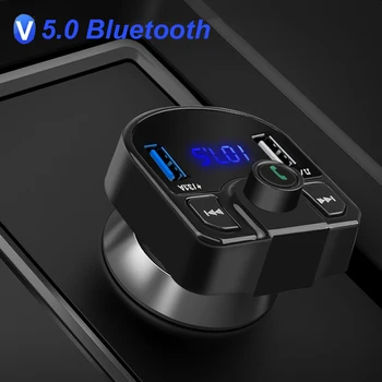 Bluetooth Комплект За Автомобил Fm Трансмитер Usb Aux Модулатор Хендсфри Автомобилен Аудио Mp3-Плейър 3.1 A Бързо Зареждане На Двойно Usb Адаптер За Зарядно Устройство