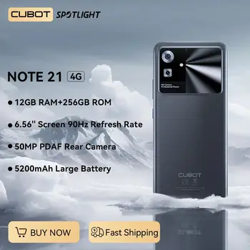Cubot Note 21, на новост 2023 г., 6,56-инчов екран с честота 90 Hz, 12 GB оперативна памет (6gb + 6 GB), 128 GB ROM, Android 13, помещение 50 Mp, 5200 mah, Face ID