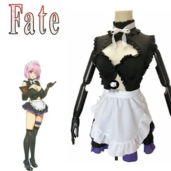 Fate Grand Order Каша Kyrielight Секси върхове, Престилка за камериерка, Униформи, костюми от аниме за cosplay