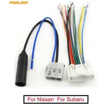 FEELDO 1 комплект окабеляването на стереозвука на автомобил с приставка адаптер адаптер за антена за главното устройство Nissan/Subaru/Infiniti OEM Фабрика