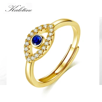 KALETINE Лъки Turkish Blue Пръстени от уроки За жени, Отворено Регулируем пръстен от сребро 925 проба, Trend подарък сватбена Двойка бижута.
