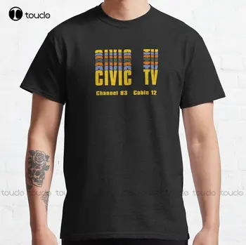 Videodrome Civic Tv Logo Класическа Тениска С Логото На Мъжки Забавно Художествена Градинска Облекло Мультяшная Тениска С Дигитален Печат На Тениски По Поръчка Подарък Нова