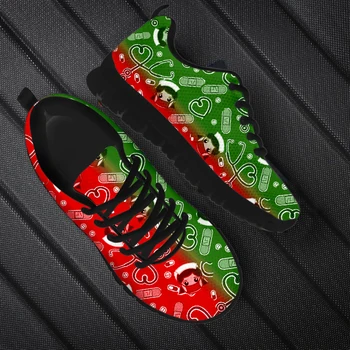 WHEREISART/ Дамски Обувки с 3D Преливане на Червени и зелени цветя, Маратонки на равна подметка, Модерен Есенно-зимни Дамски Леки Мрежести Обувки, Директен доставка 2021
