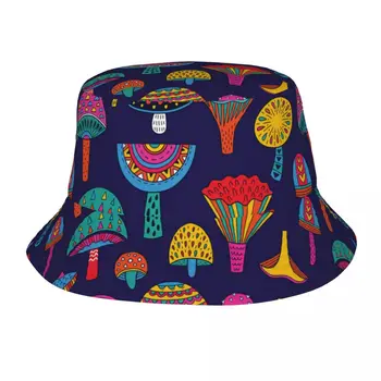 Абстрактни шапки-ведерки с гъби за жени, етническа шапка в стил бохо, градинска дрехи, сгъваеми шапки за спортен риболов, шапки