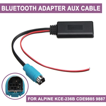 Автомобил За Alpine KCE-236B CDE9885 9887 Адаптер за Безжична Връзка Bluetooth Стерео AUX IN Музикален аудио кабел