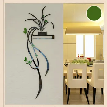 Акрилна стикер на стената с цвете орхидея, самоклеящийся начало декор, хол, на фона на телевизор, 3D стикери за стена, декорация на стени