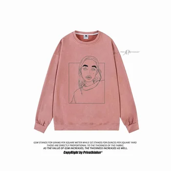 Велур блузи, топ Реколта минималистичен стил графичен пуловер Есенна hoody с качулка град ежедневни хип-хоп супер марка мъжки 