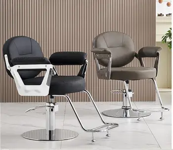 Высококлассное коса стол за подстригване, специално коса стол за фризьорски салон, лесно, въртящо се, поднимающееся, гладильное и красильное стол,
