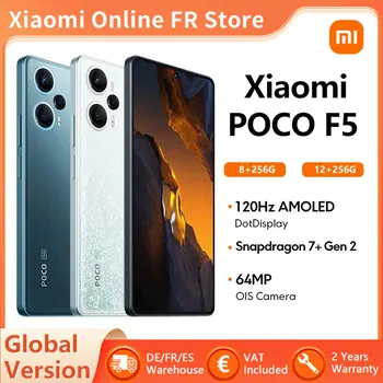 Глобалната версия на Xiaomi POCO F5 5G смартфон Snapdragon 7 + Gen 2 Восьмиядерный 120 Hz Поток AMOLED DotDisplay 64-Мегапикселова Камера, NFC
