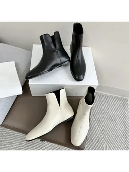 Дамски обувки Anke Луксозна марка с отворен дизайн на равна подметка С висококачествени обувки във френски стил, реколта Меки удобни и модерни обувки