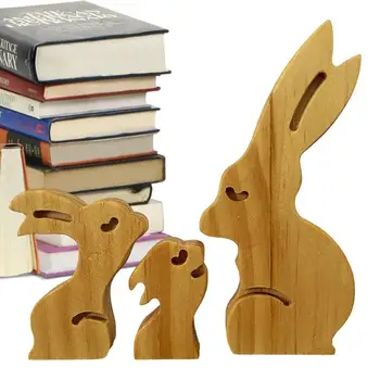Дървени пъзели с животни, дървени орнаменти за работния плот, индивидуални подаръци забавни дървени играчки за предучилищна възраст, колекция декор