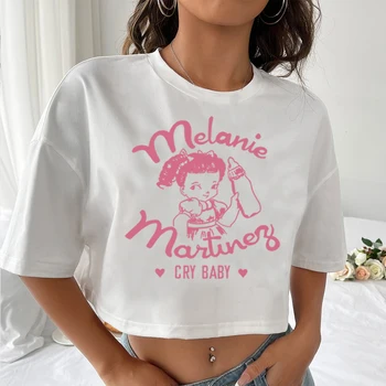 Женска тениска Melanie Martinez Cry Baby, съкратен блузи за момичета с кръгло деколте и къси ръкави, ежедневни свободни ризи