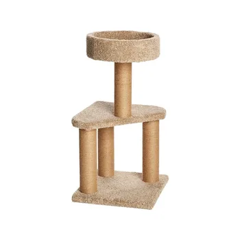 За изкачване кошачьему дограма в помещението, котешка кула с когтеточками, средна, 15,7 х 31,5 инча, бежовата мебели за котки