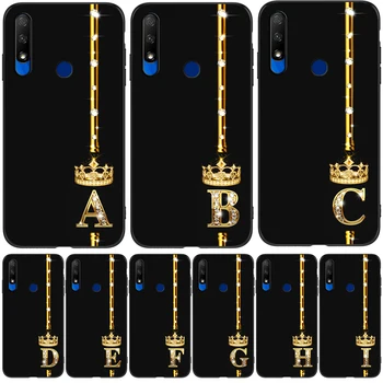 За Честта 9X Global Case калъф Honor 9X Premium за Huawei Honor 9X Premium STK-LX1 черен калъф от TPU със златни букви