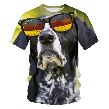 Забавни тениски с 3D-принтом за кучета, мъжки, Женски, летни, големи размери, Свободни дишащи блузи с къс ръкав, тениска Оверсайз, Унисекс