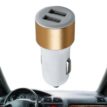 Зарядно за кола USB C 12-24 В Универсален автомобилен адаптер за зареждане с две пристанища Удобно зарядно за Кола USB C за телефон USB Адаптер за зарядно устройство