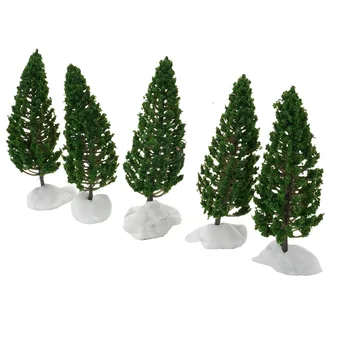 Зелен Комплектен Оформление дървета 10 бр. Декор на Аксесоари за мащабна подарък модели Борови пластмасови железопътни дървета Полезни трайни