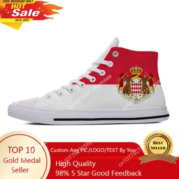 Знаме, емблема на Армията на Монако, Ново записване, модни лека парусиновая обувки с висок берцем, Мъжки И дамски Ежедневни обувки, маратонки, Класически обувки за тенис на маса