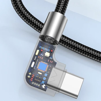 Кабела на зарядното устройство, USB C-C USB под прав ъгъл, кабел за бързо зареждане Type C за телефон 15 серия, кабел за пренос на данни USB C със скорост от 480 Mbps