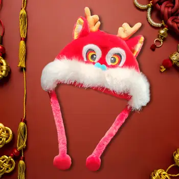 Коледна шапка с дракон, ветрозащитная ски дамски шапчица-бини, топла зимна шапка за празнуване на Великден, китайската Нова година, cosplay-костюмированной партита