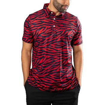 Лятна бързосъхнеща мъжка риза с къси ръкави 2023, Младежта енергичен ежедневни модни облекла за голф, билярд, боулинг, дишащи спортни дрехи