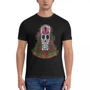 Мексикански мъжки тениски Grim Фанданго, модни тениски с кръгло деколте и къс ръкав, дрехи от чист памук, с принтом
