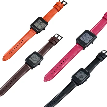 Модерен каишка за часовник от естествена телешка кожа за оригинални млади интелигентни часа Xiaomi Huami Amazfit Bip BIT Lite за Amazfit