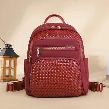 Модерен Пътен женски раница 2023, дизайнерски училищна чанта за тийнейджърка, Ежедневни чанти през рамо, Женски найлонова раница, Черна чанта-портфейл