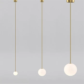 Модерни Led висящи лампи, Скандинавски минималистичен Окачен лампа за дневна, спалня, трапезария, Стъклена топка, Висящи лампи