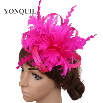 Модни аксесоари за коса с цветя, модерни сватбени чародейки, дамски фетровая шапка за църковната партита, вечерни шапки, превръзки за главата