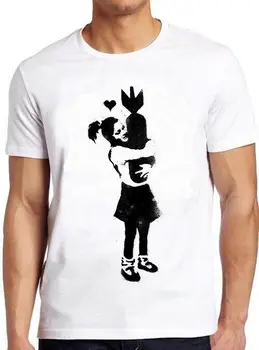 Момиче Banksy, обнимающая бомба, Арт-рисуване, Мем, Стръмни Забавен подарък Тениска C1128