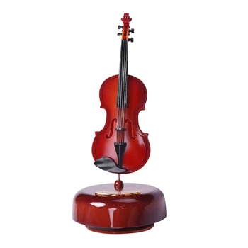 Музикалното ковчег за цигулка, въртящо музикално основа, инструмент за класическа музикална кутия, подарък за момчета и момичета на рождения Ден на Коледа
