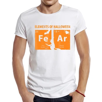 Мъжка тениска с нови елементи в дизайна на Хелоуин 2022 г., стръмни върхове с химически принтом на Хелоуин, хипстерская тениска
