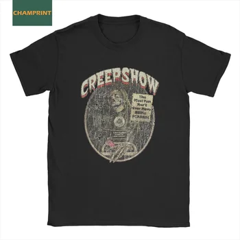Мъжки t-shirt Creepshow 1982, памучен дрехи на ужасите, забавна тениска с кръгло деколте и къс ръкав, ризи с графичен принтом