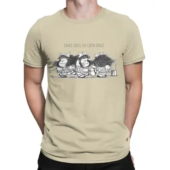 Мъжки t-shirt Mafalda Dance Music, реколта тениски, тениска с кръгло деколте и къс ръкав, дрехи от чист памук, Идея за подарък