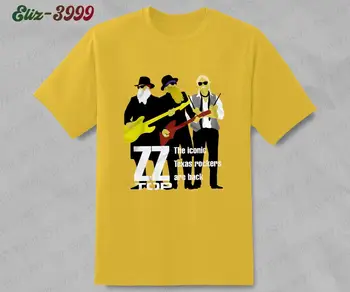 Мъжки t-shirt ZZ Top от памук обикновен размер, тениска Billy Gibbons Rock за занимания с музика на живо