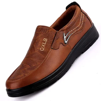 Мъжки ежедневни обувки, лоферы от естествена кожа, мъжки удобни и модерни обувки от изкуствен велур, Мъжки обувки на плоска подметка