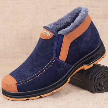 Мъжки памучен обувки, зимни модни обувки, мъжки зимни обувки, плюшен удебелена Удобни и топли обувки, обувки men2024