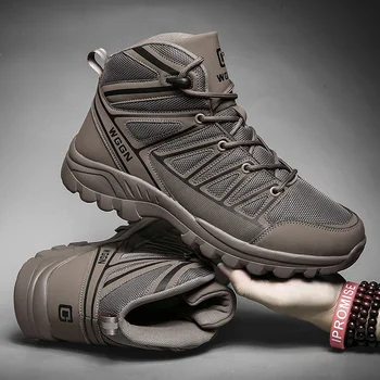 Мъжки работни обувки с дишаща мрежа за туризъм, нескользящие, леки военни, бойни и тактически, дишащи нескользящие обувки за пустинята за мъже