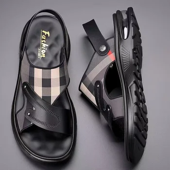 Мъжки сандали Qmaigie, луксозен марка, дизайнер 2022, Лятна дишащи обувки на въздушна възглавница, Удобно нескользящая обувки, чехли