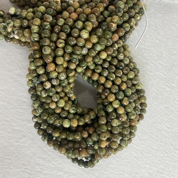Мъниста от естествен камък за бижута, пальмово-зелен опал, камък с кръгла форма, 6-10 мм, свободни бижута от мъниста, гривна, огърлица