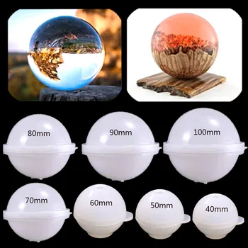 Направи си сам Кристален силиконовата форма 3D Planet Топка Занаятите Мухъл Кръгла сфера с високо огледало Полусферическую формата за изработка на бижута, ръчно