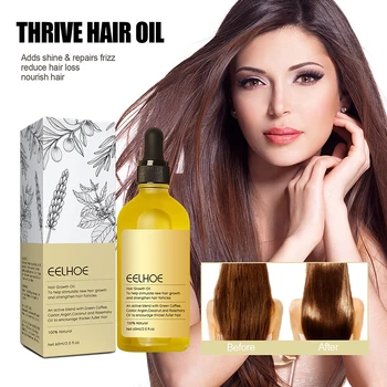 Натурално масло за растежа на косата е Ефективно Средство Срещу косопад Хранително Етерично масло за плътно възстановяване на Изтощена коса Овлажняващ Гладко масло