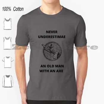 Никога не подценявайте старец В тениска от 100% памук, Мъже, Жени, с индивидуален дизайн, Военни Война, Военно дело, Военно време